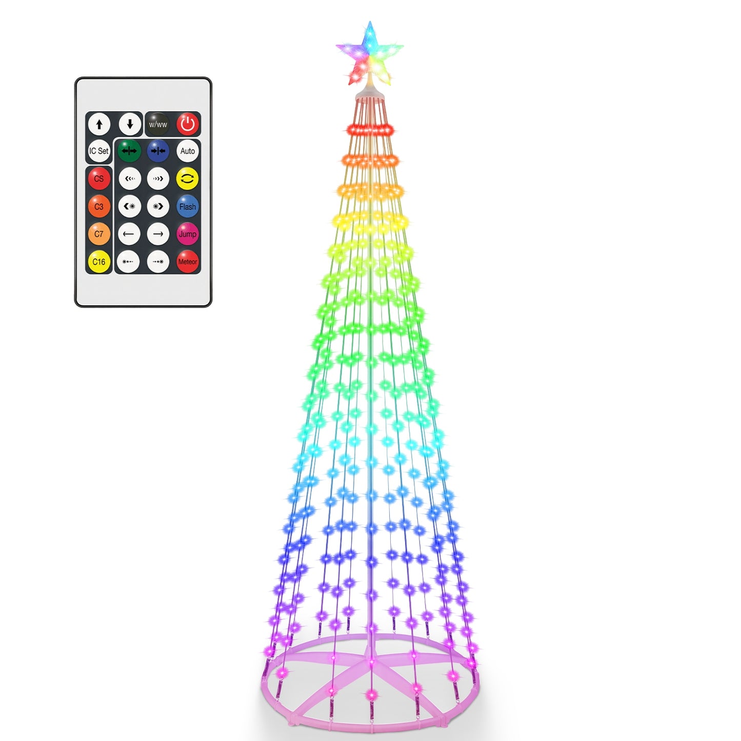 LED Christmas Cone Tree with App Control & 210 Light Modes