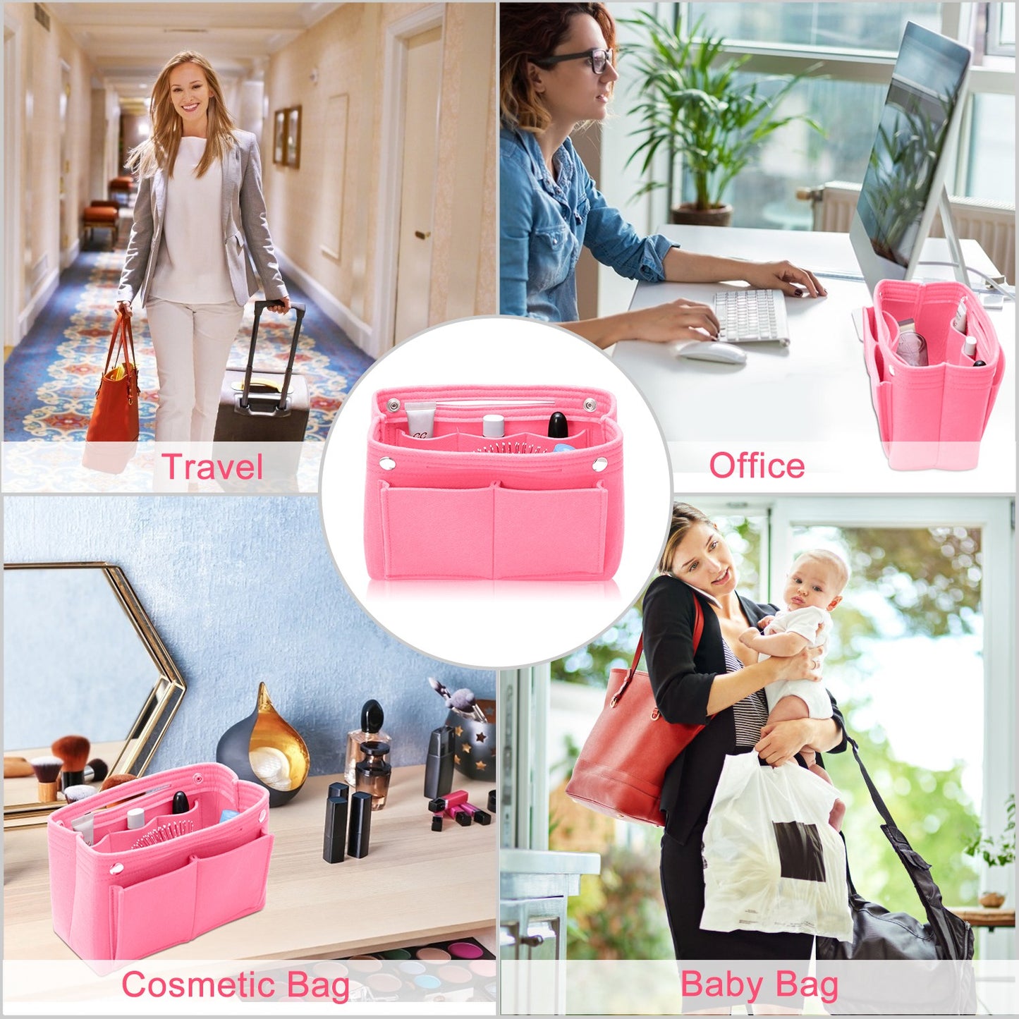 Felt Handbag Insert Organizer Purse