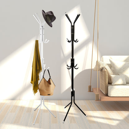 Standing Coat Rack with 8 Hooks - 3 Tier Metal Organizer