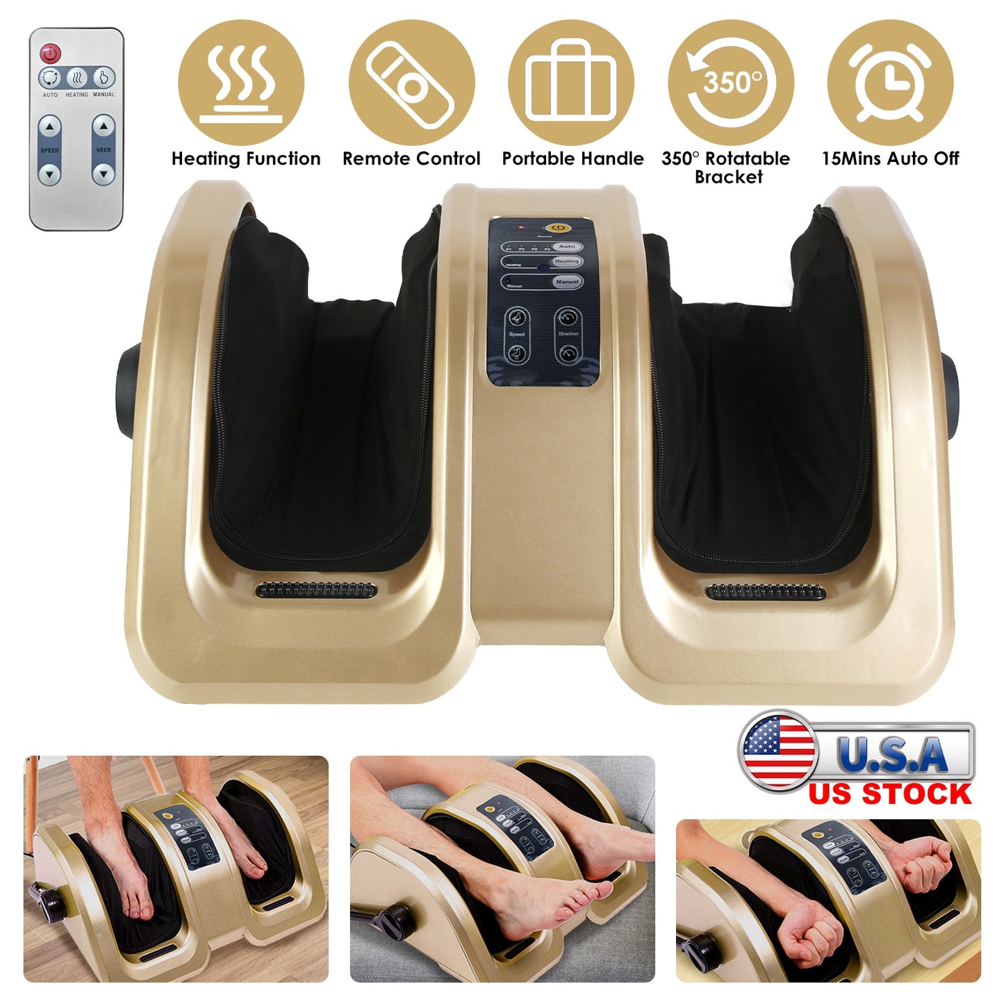 Shiatsu Foot Massager with Heating and Auto Modes