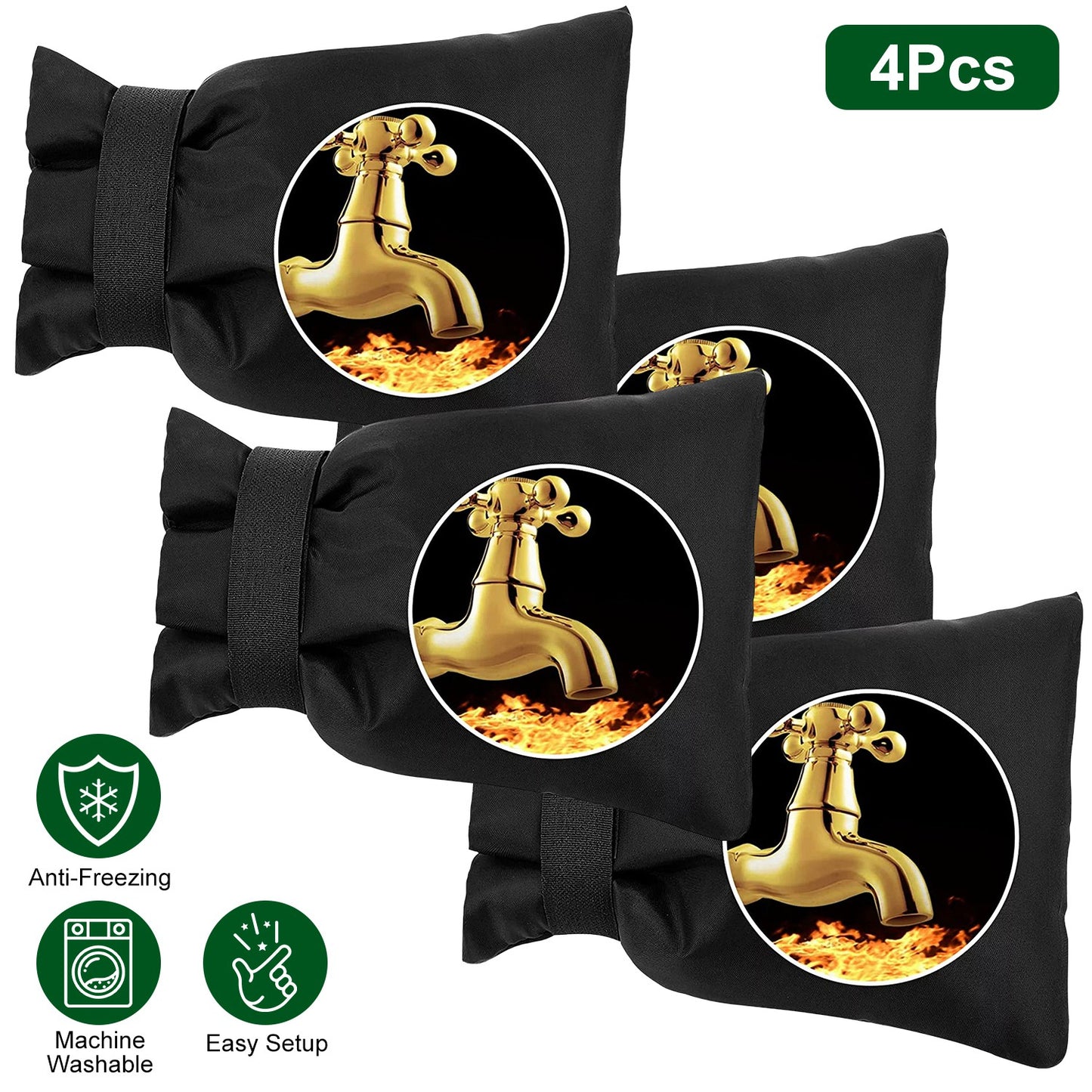 Outdoor Faucet Covers for Winter Freeze Protection (4-Pack)