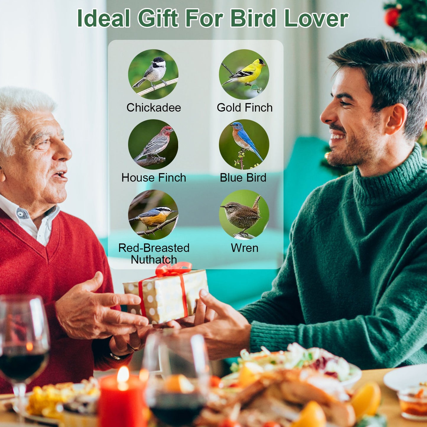 Squirrel-Proof Metal Bird Feeder with 4 Feeding Ports
