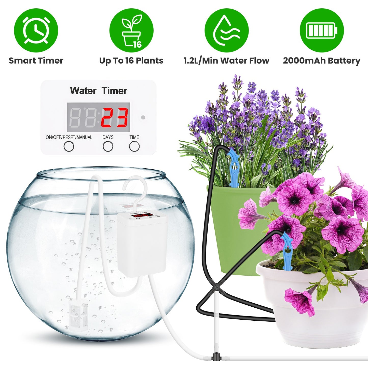 Automatic Plant Watering System with LCD Display & Timer