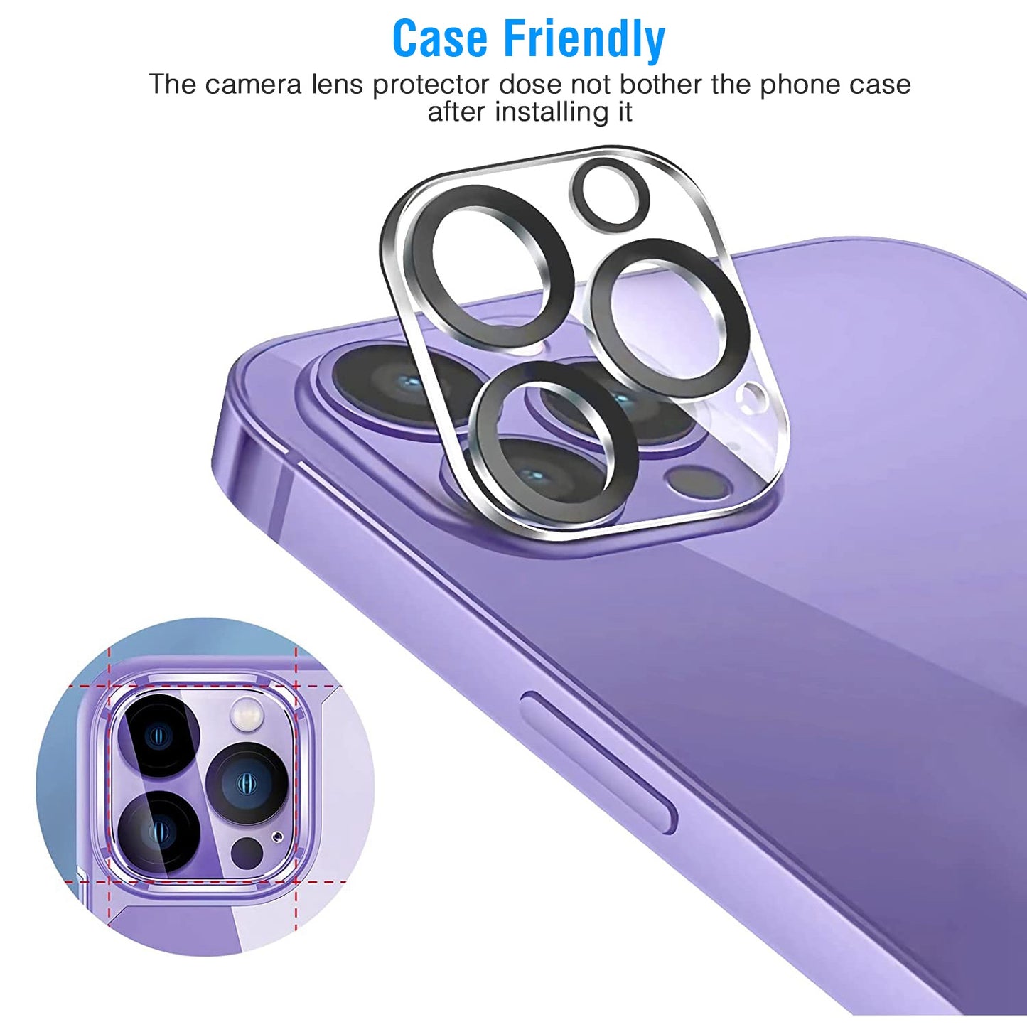 Camera Lens Protector for iPhone 12/13/14 - 9H Tempered Glass