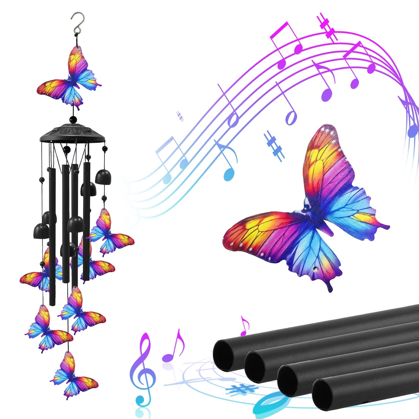 Metal Wind Chimes with Aluminum Tubes for Outdoor Garden Decor