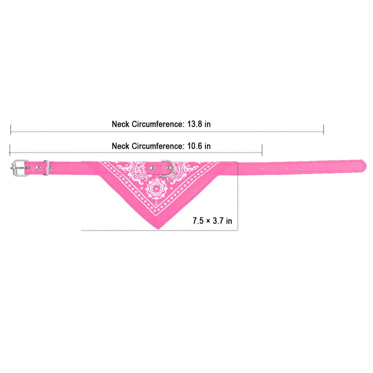 Dog Bandana Collar with Adjustable Leather Strap