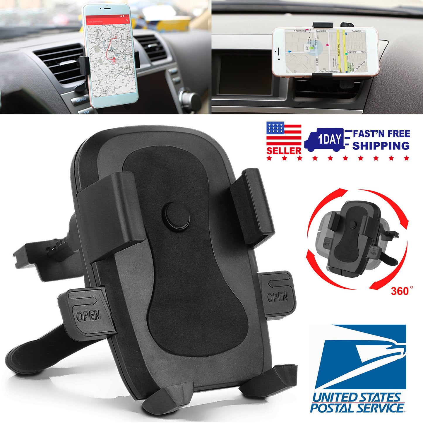 Car Air Vent Phone Mount with 360° Rotation