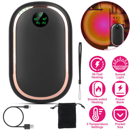 Rechargeable Hand Warmer with Power Bank & Digital Display
