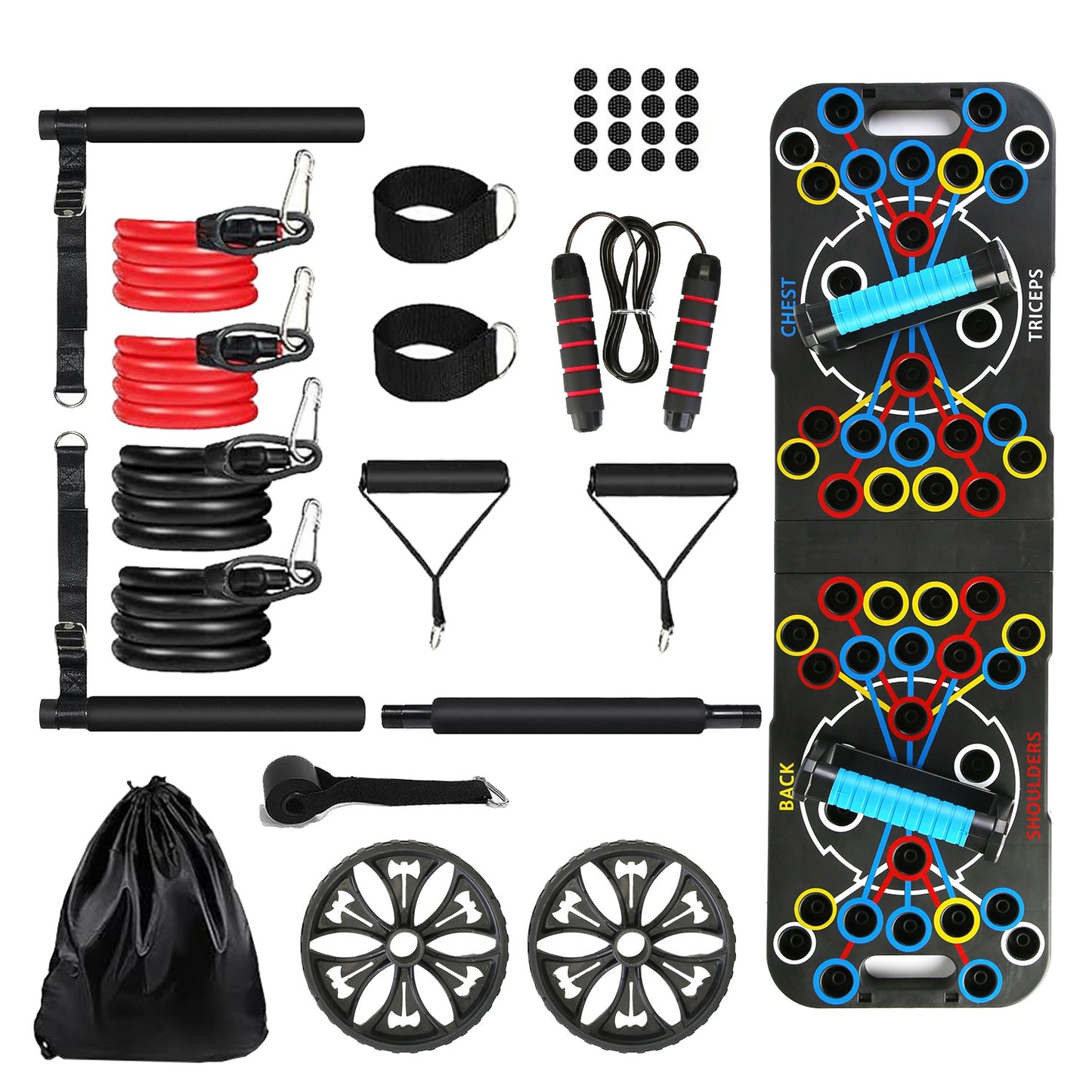 Push Up Board Home Gym Set with 15 Fitness Accessories