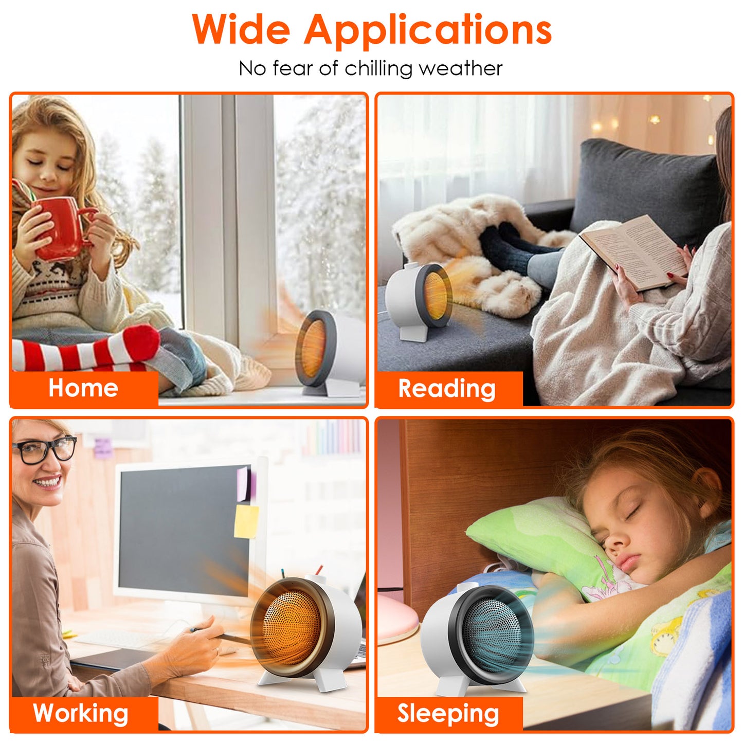 1000W Ceramic Space Heater with 3 Modes & Safety Shutoff