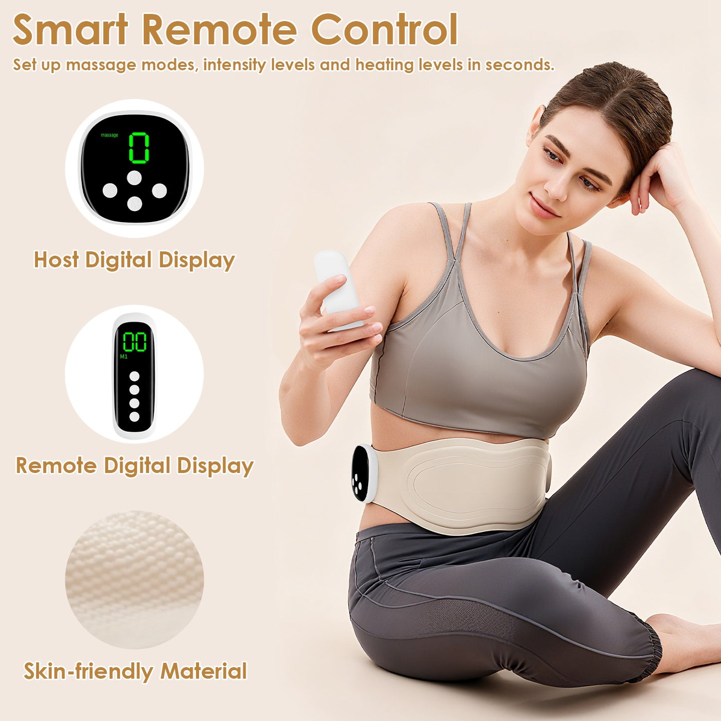 EMS Lower Back Massager Heating Pad with Remote Control