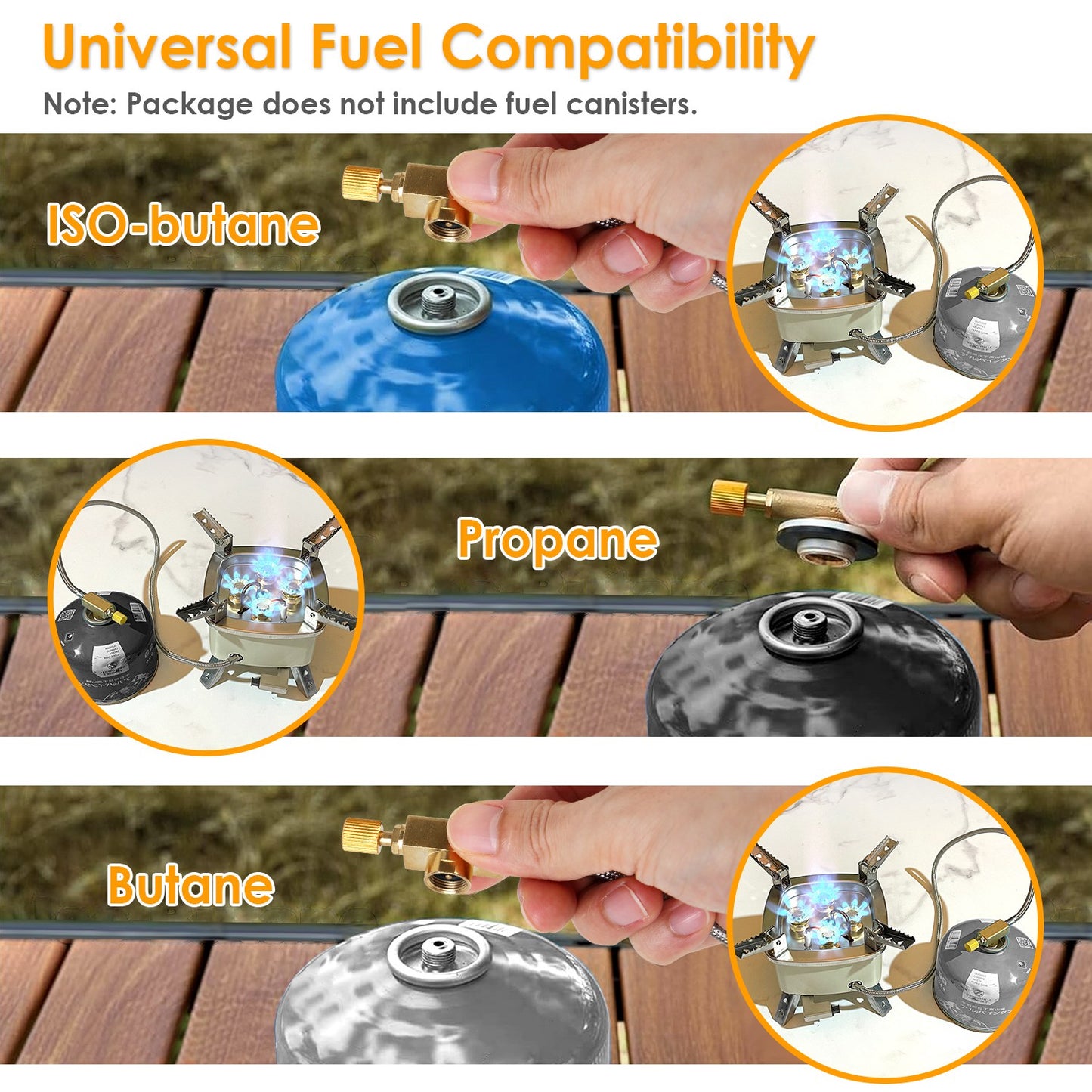 Portable Camping Stove 13000W 5-Head Gas Burner with Piezo Ignition