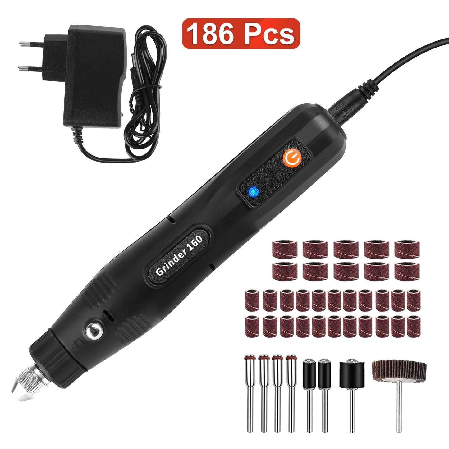 Corded Rotary Tool Set 186-Piece with 5 Variable Speeds