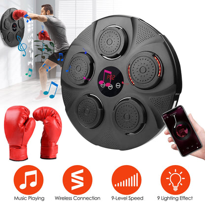 Music Boxing Machine with LED Lights and Bluetooth Speaker