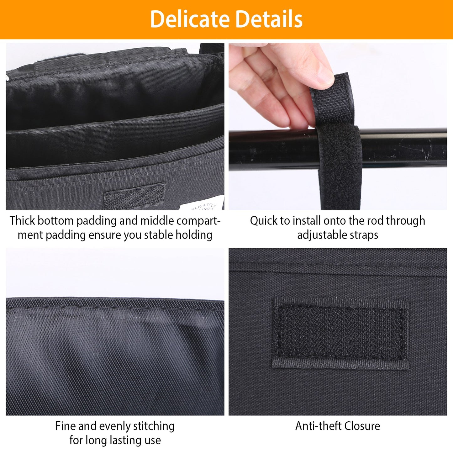 Stroller Organizer Bag with 6 Pockets and Cup Holders