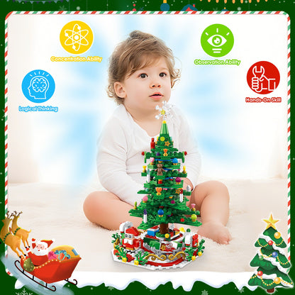 Christmas Tree Building Set with LED Lights & 24-Day Calendar