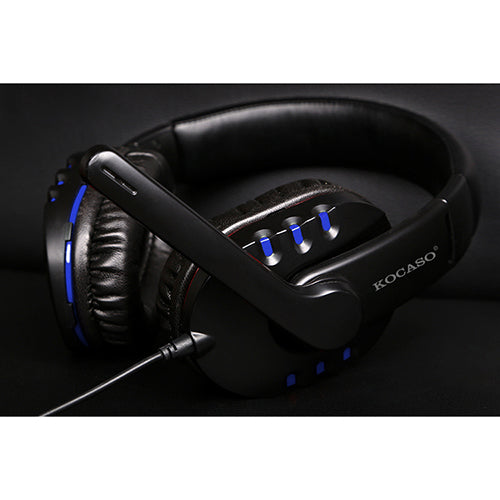 Dynamic Stereo Headphones with Adjustable Mic - Blue