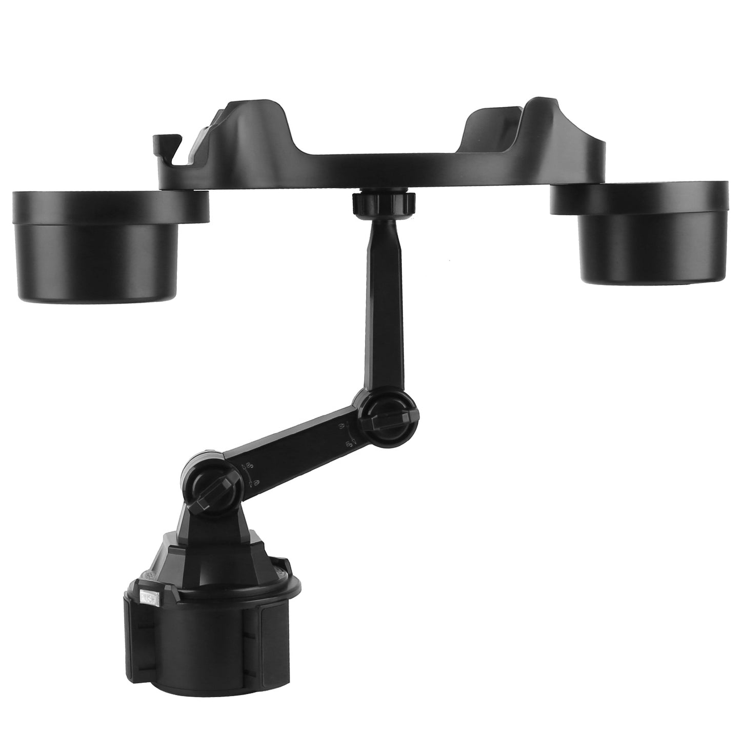 Car Cup Holder Expander with 360° Rotating Tray & Phone Slot