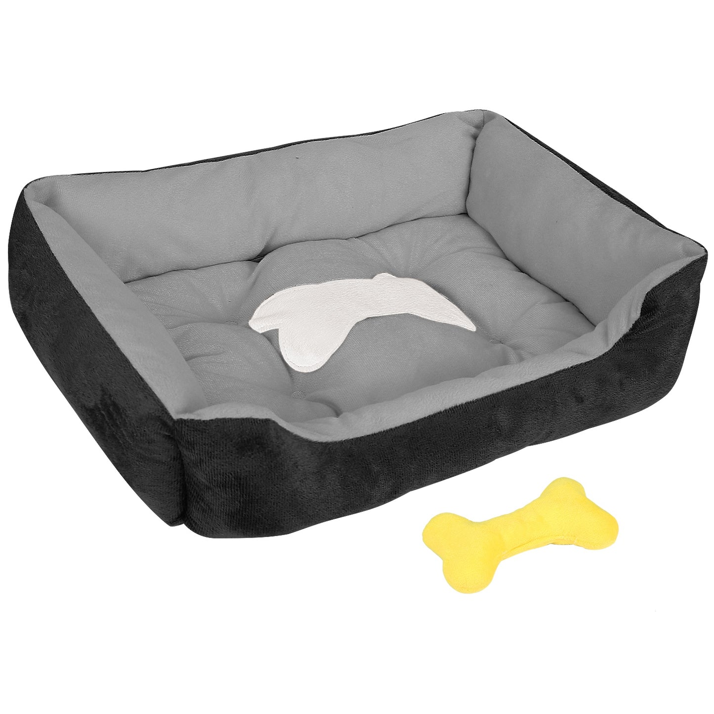 Plush Dog Bed with Non-Slip Bottom & Bonus Toy