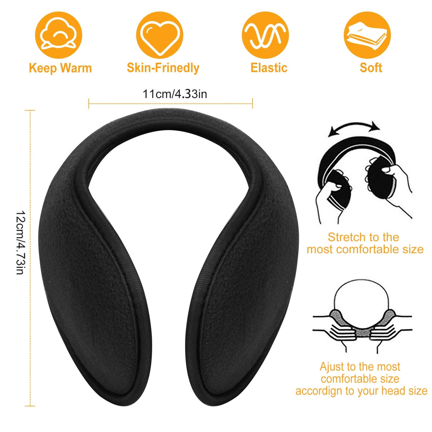 Behind-the-Head Ear Warmers for Winter Sports & Outdoor Activities