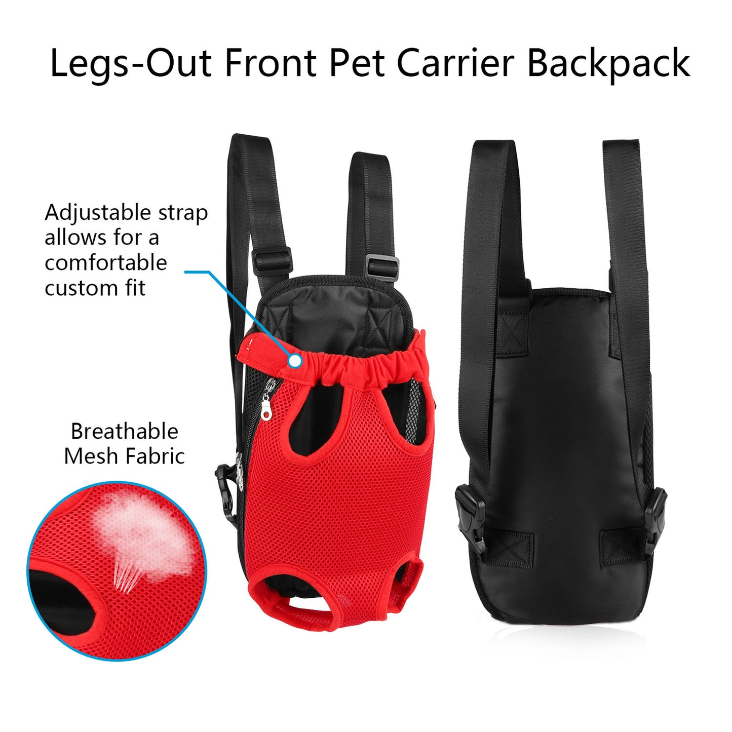 Pet Carrier Backpack Legs Out Front for Dogs & Cats