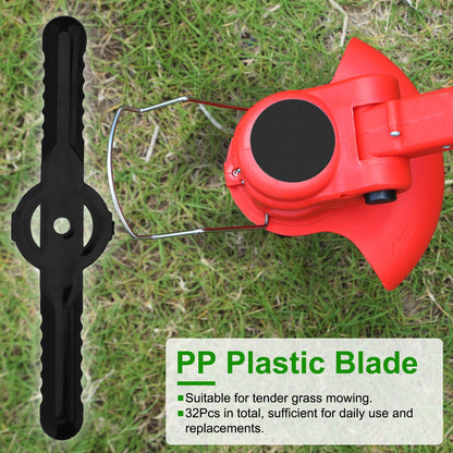 32Pcs Plastic Blades Replacement for Cordless Weed Trimmer