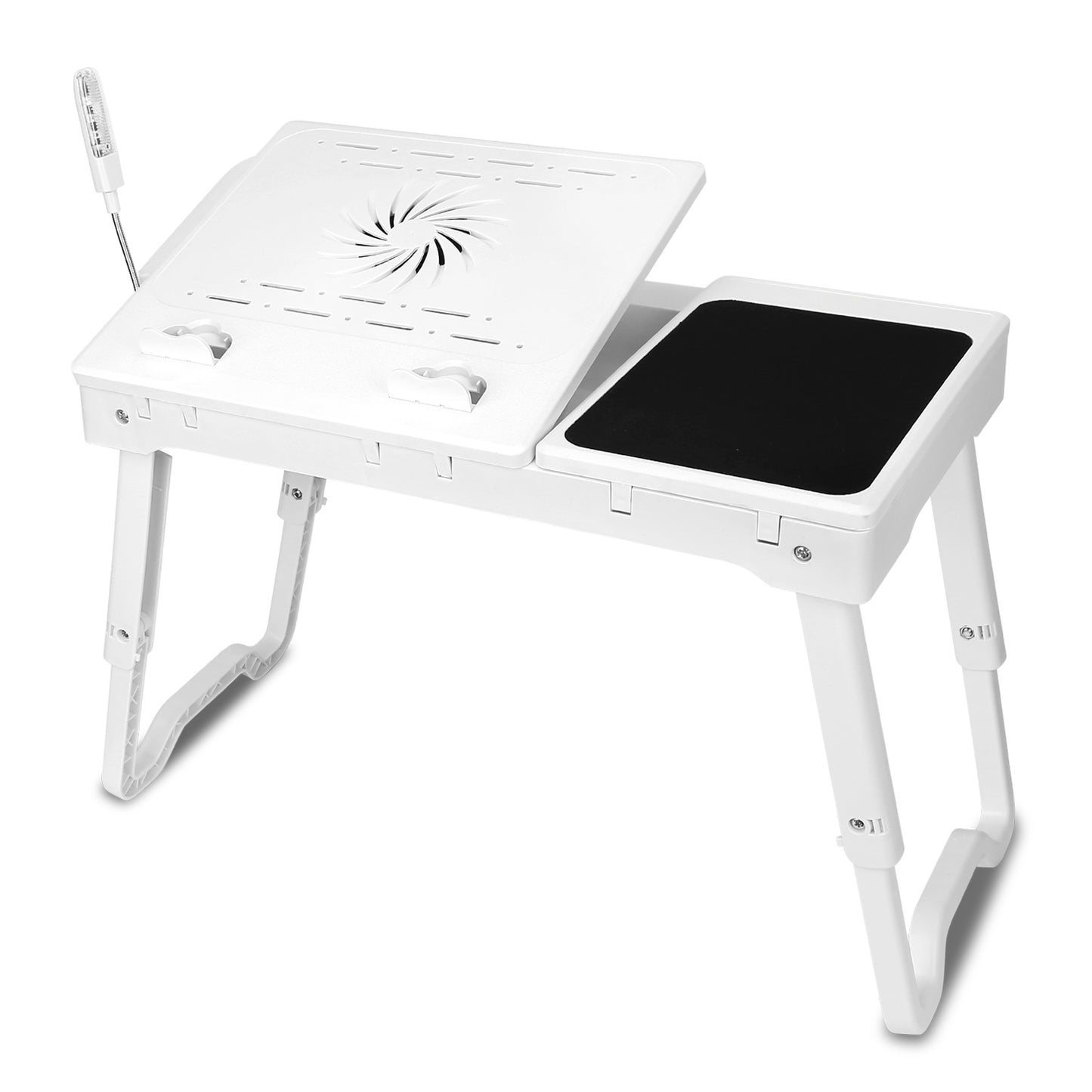 Foldable Laptop Desk with Cooling Fan, LED Light & USB Ports