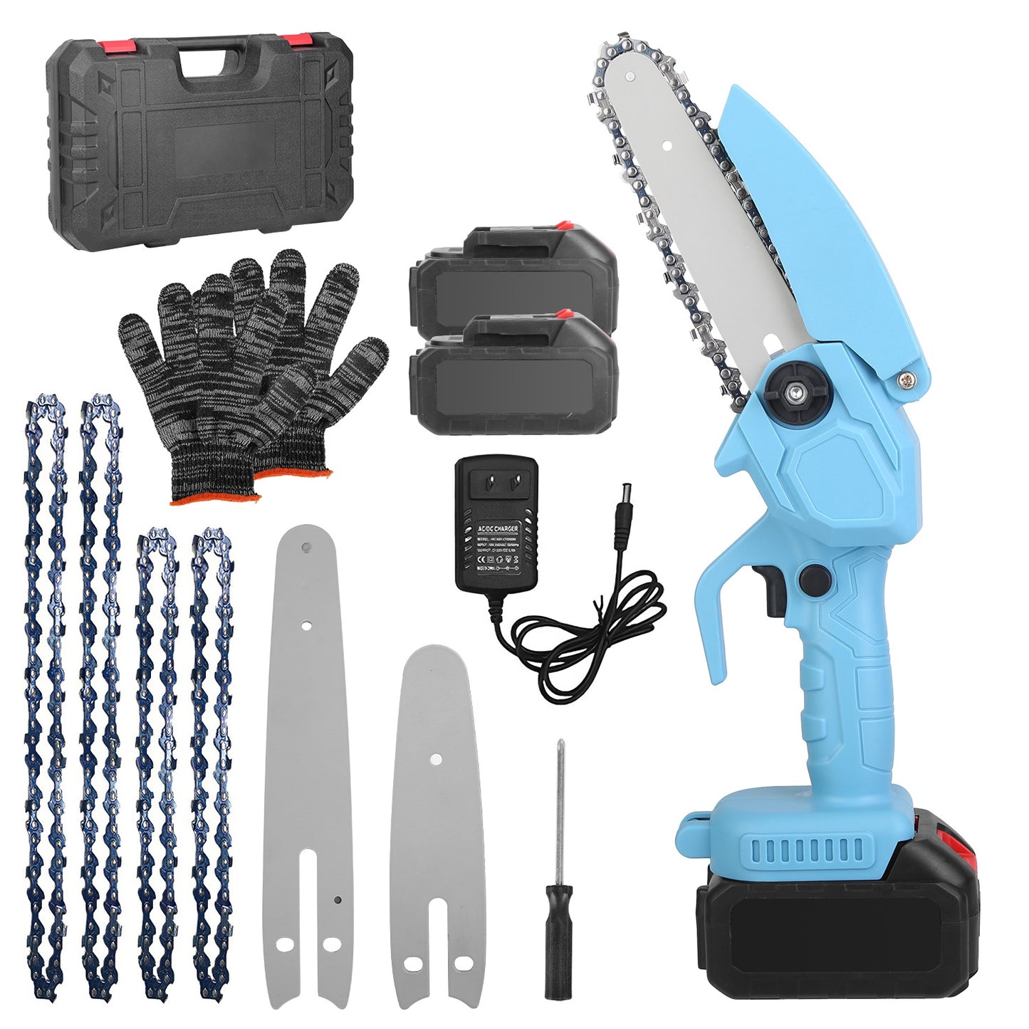 Mini Chainsaw Cordless Electric with 4in & 6in Chains