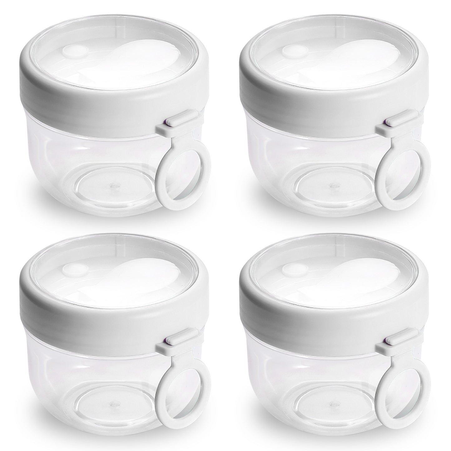 Overnight Oats Containers with Lids and Spoons, 20oz, 4-Pack
