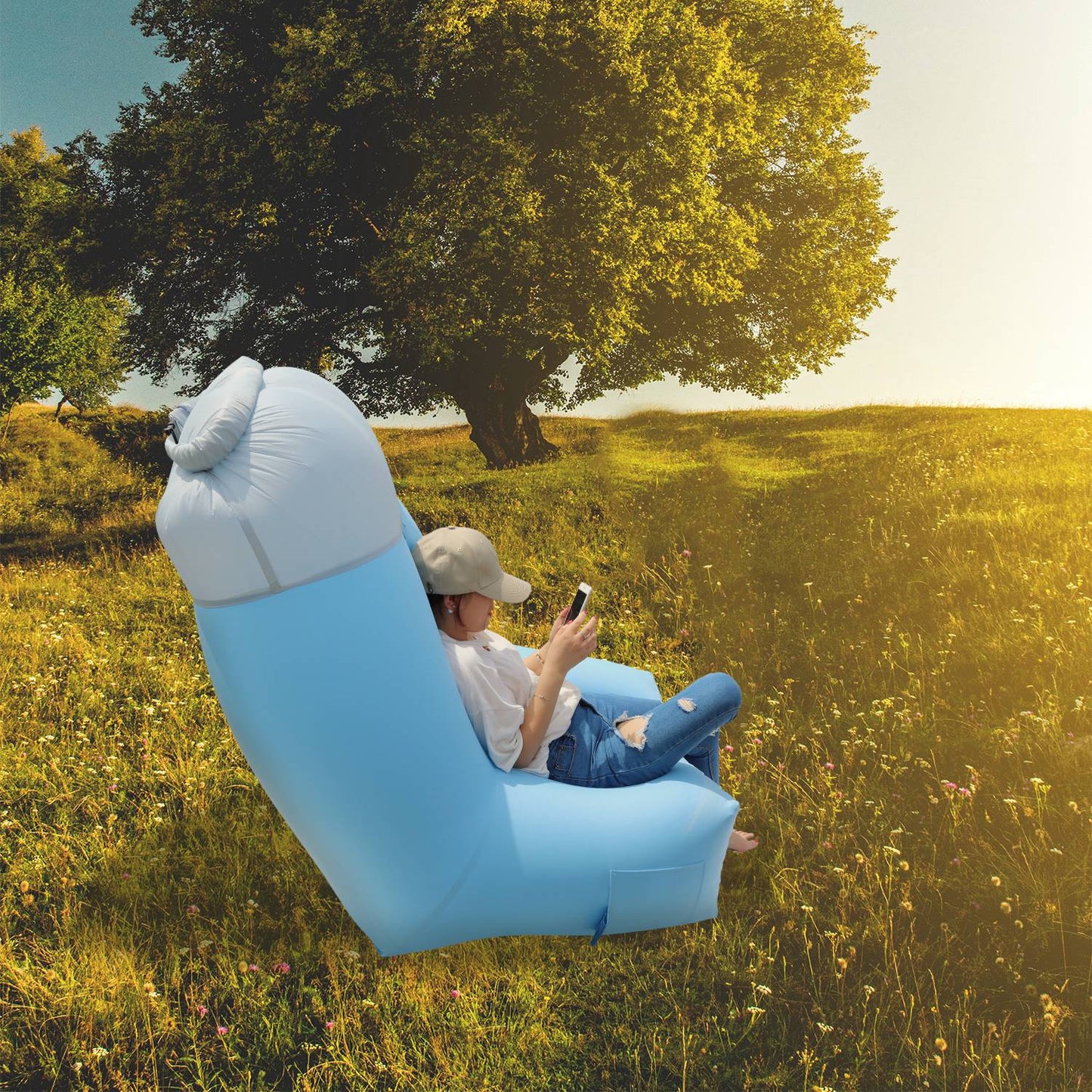 Inflatable Lounger Air Sofa with Carry Bag - Waterproof