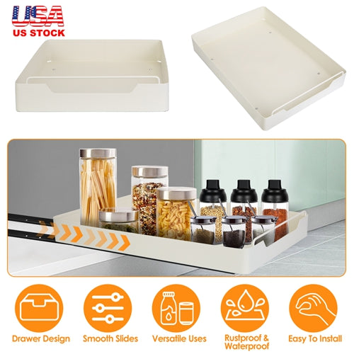 Pull Out Cabinet Organizer with Adhesive Slides - 11.93"W