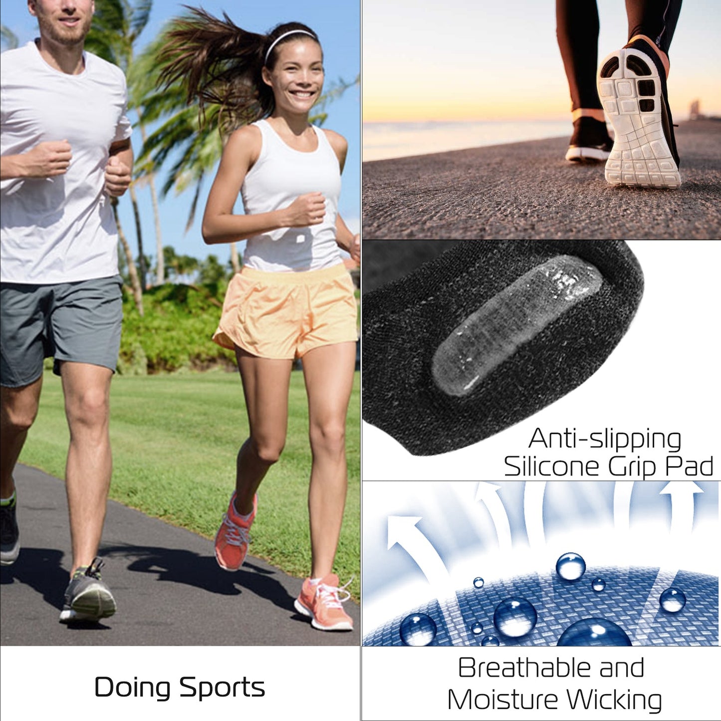 No Show Socks 5 Pairs Breathable Boat Socks