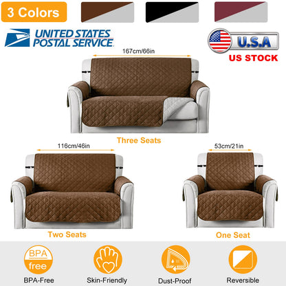 Reversible Sofa Cover with Elastic Straps - Water-Resistant