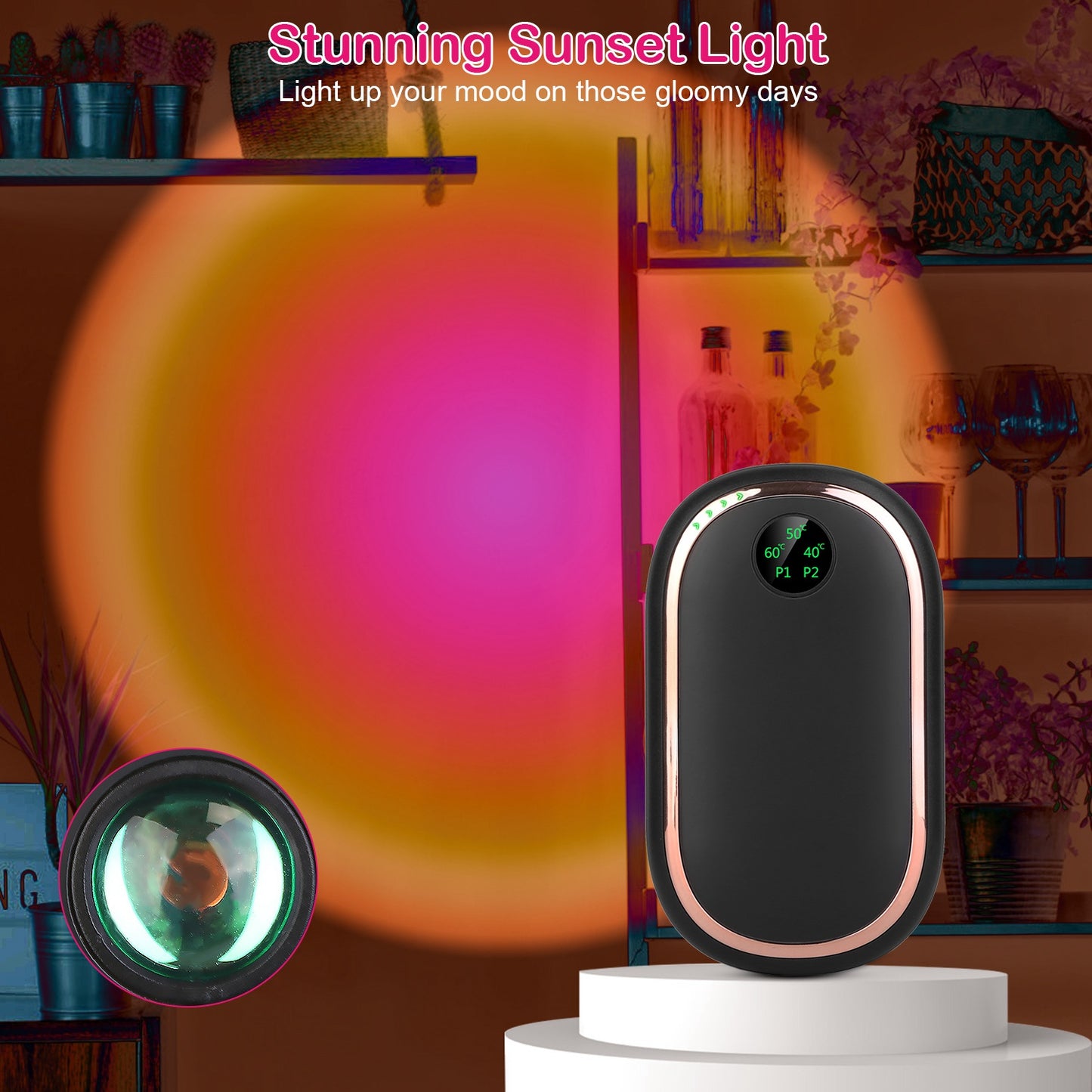 Rechargeable Hand Warmer with Power Bank & Digital Display