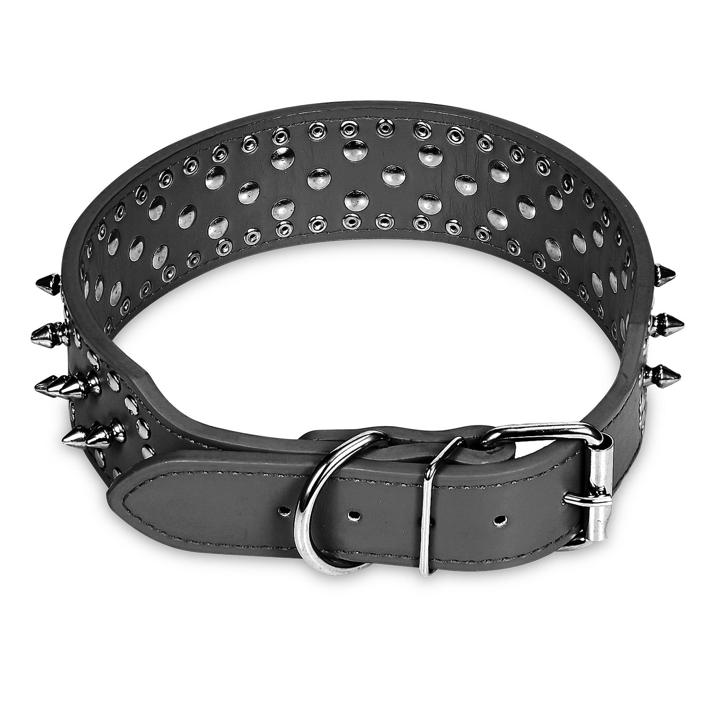 Spiked Dog Collar - Adjustable PU Leather with Studs