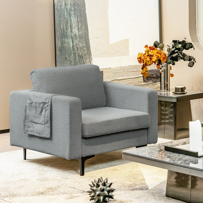 Convertible Accent Chair with Reversible Ottoman - 660 lbs