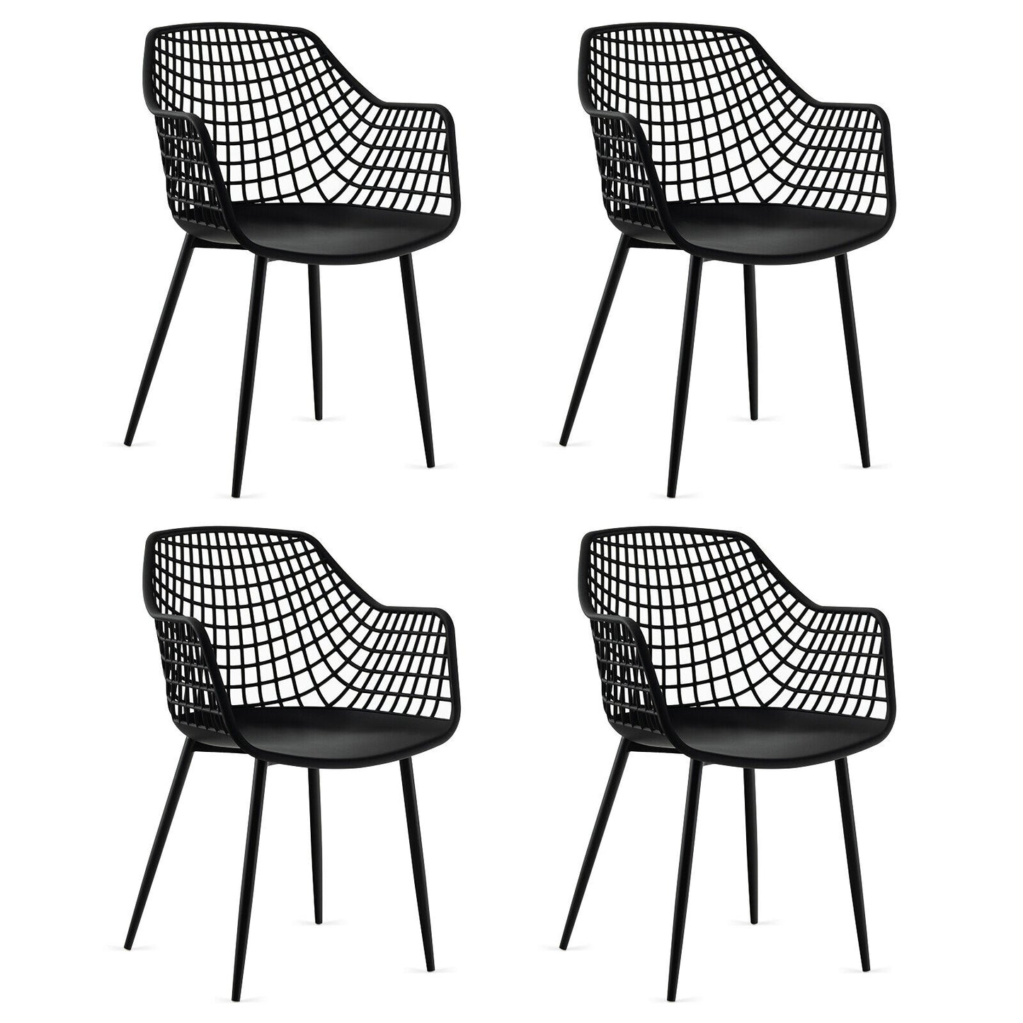 Modern Dining Chairs Set of 4 with Mesh Backrest