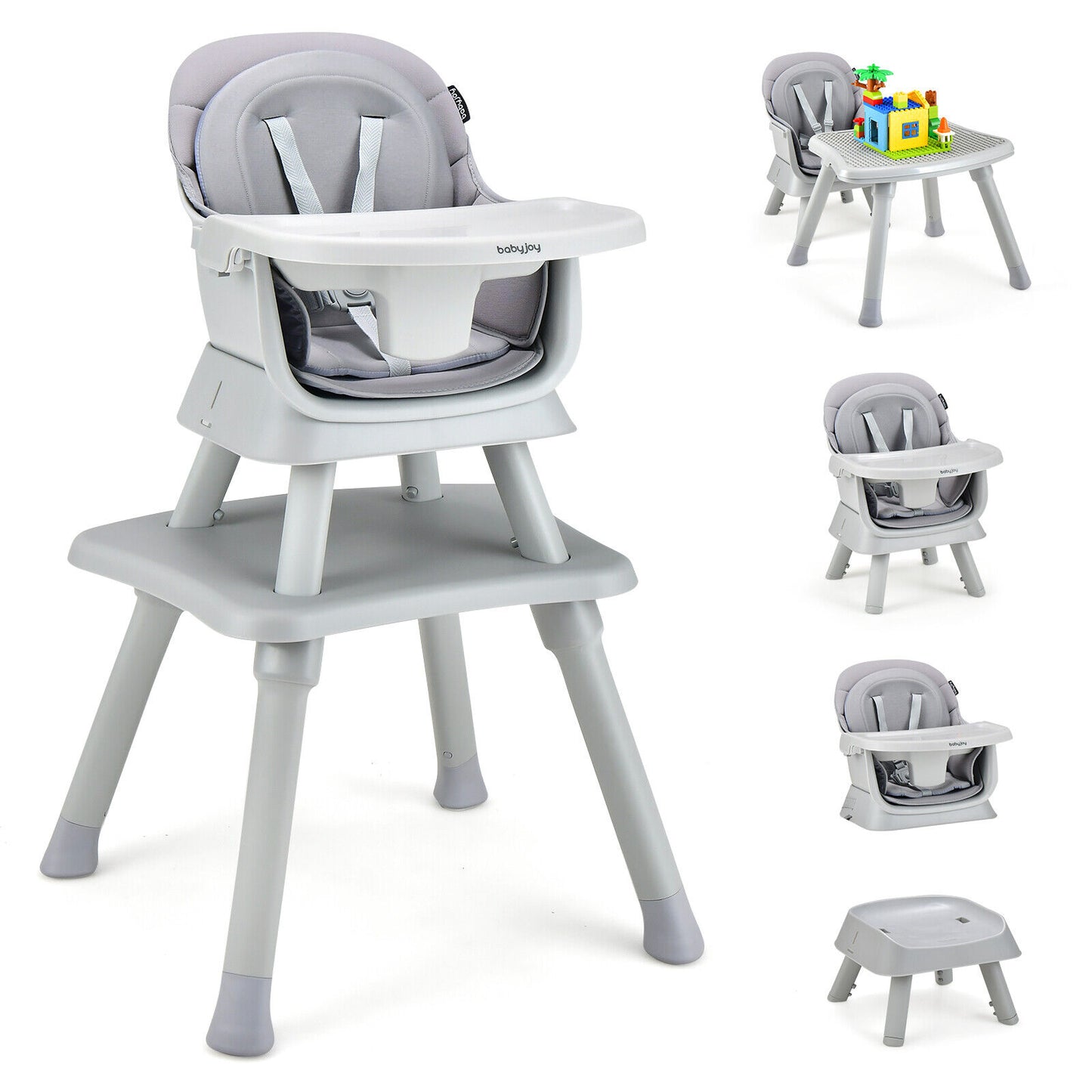 6-in-1 Convertible High Chair with Adjustable Tray