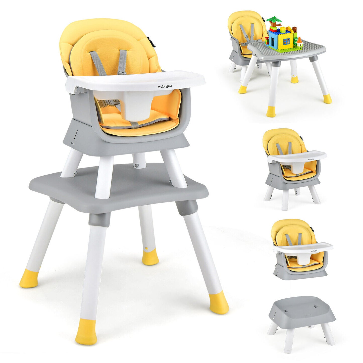 6-in-1 Convertible High Chair with Adjustable Tray