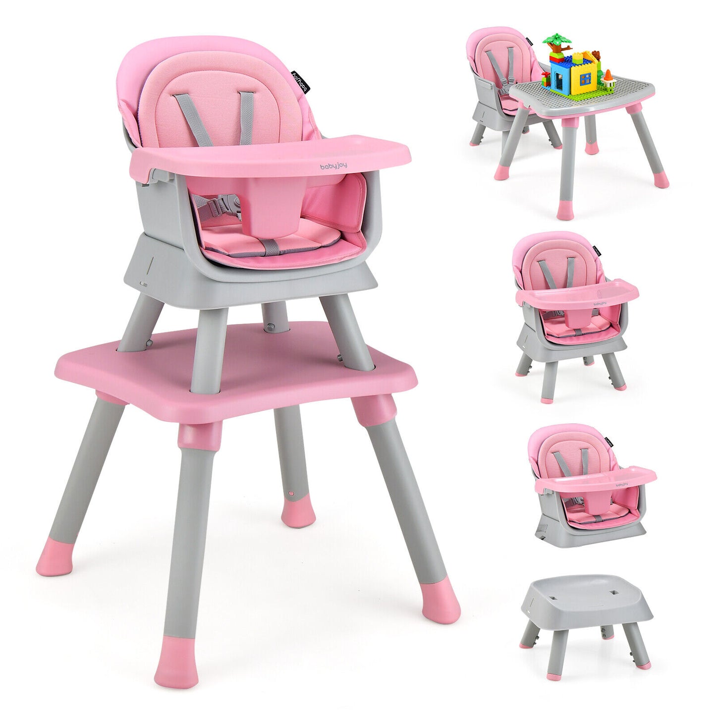 6-in-1 Convertible High Chair with Adjustable Tray