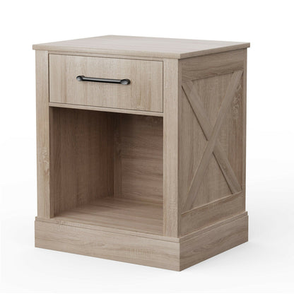 Compact Nightstand with Drawer and Shelf