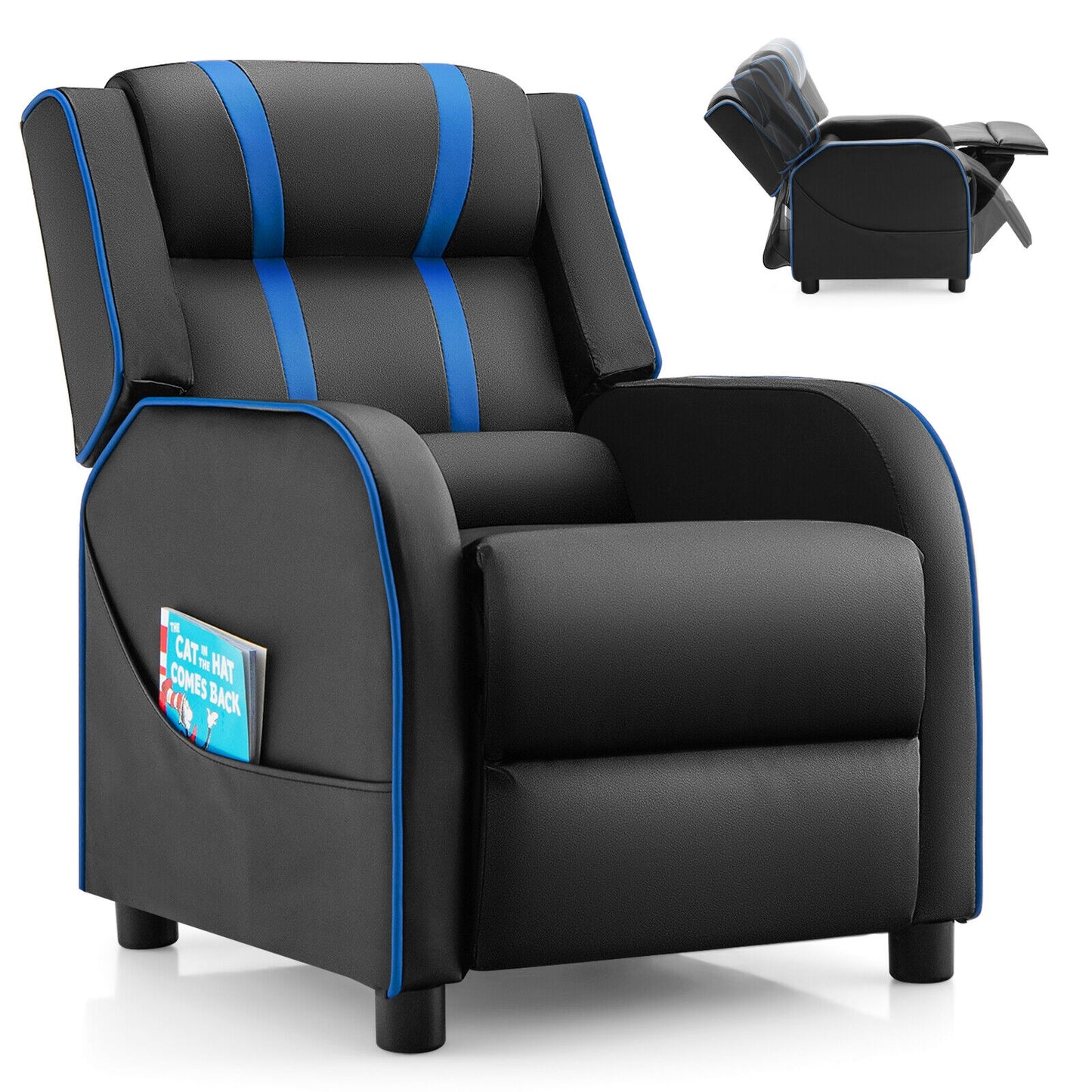 Kids Recliner Chair with Footrest and Side Pockets