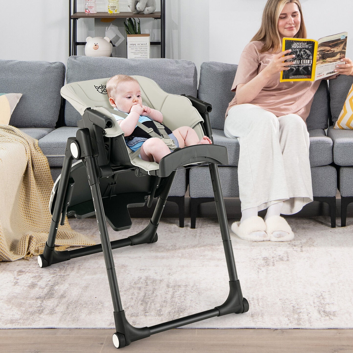 4-in-1 Adjustable Baby High Chair with Removable Tray