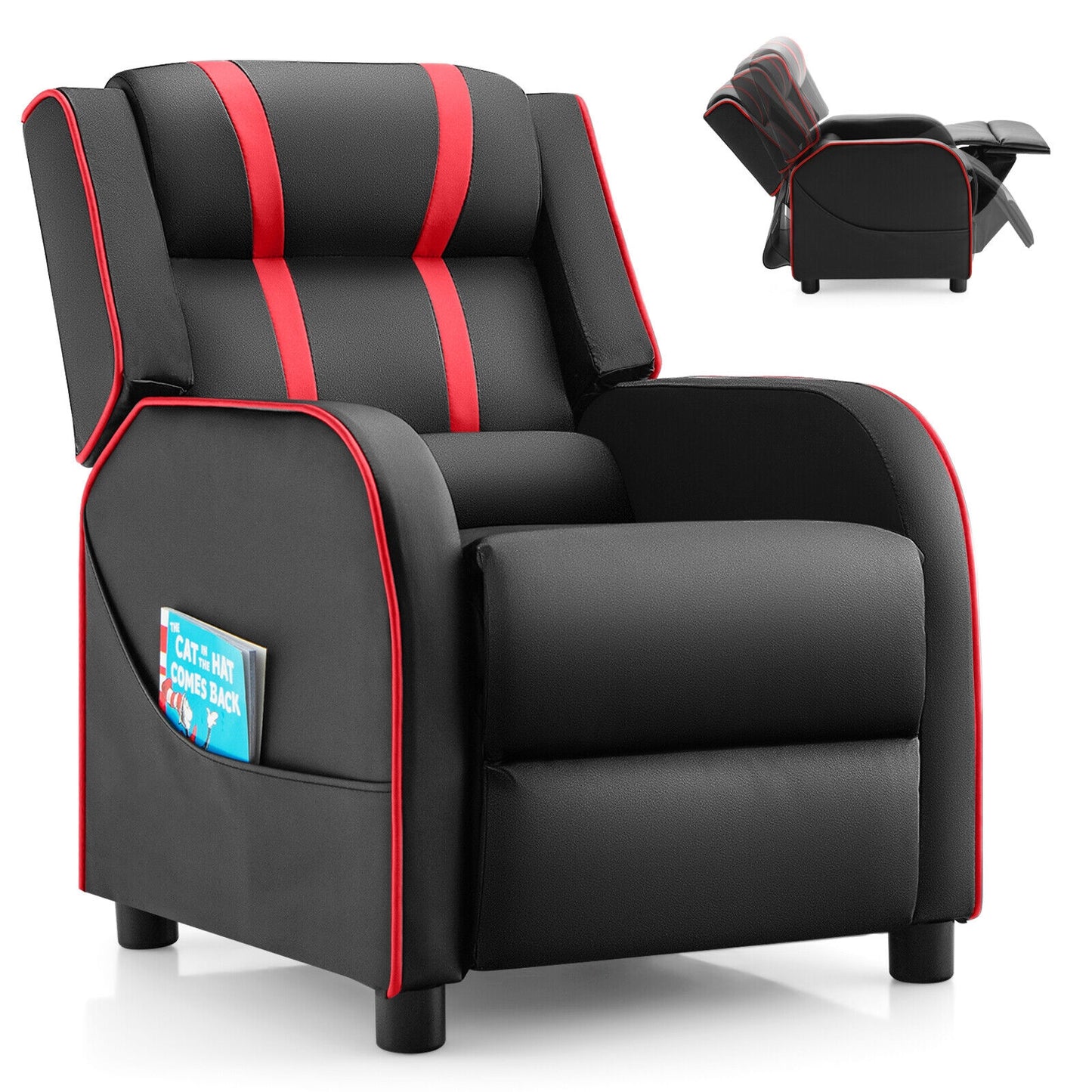 Kids Recliner Chair with Footrest and Side Pockets