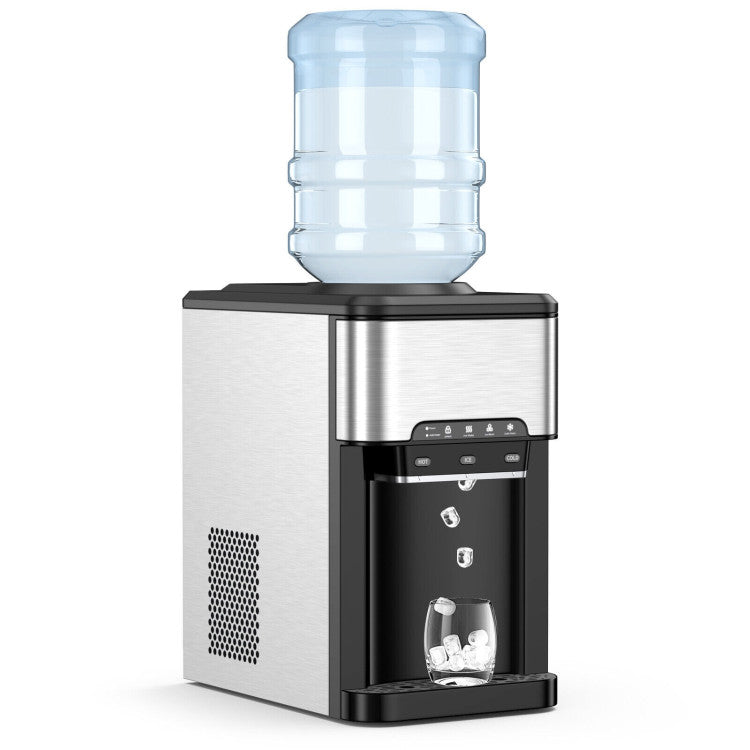 3-in-1 Water Cooler Dispenser with Ice Maker & Temp Settings