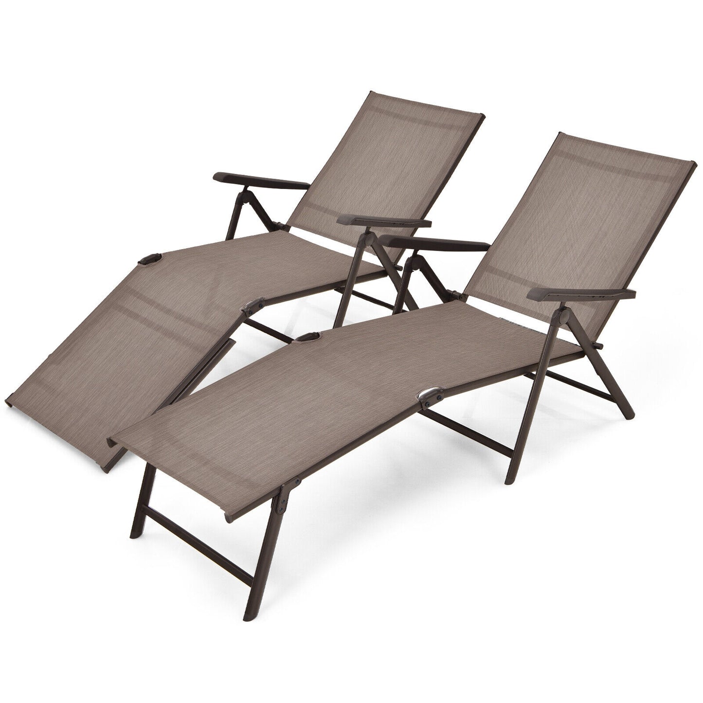 Foldable Chaise Lounge Chair with Adjustable Backrest