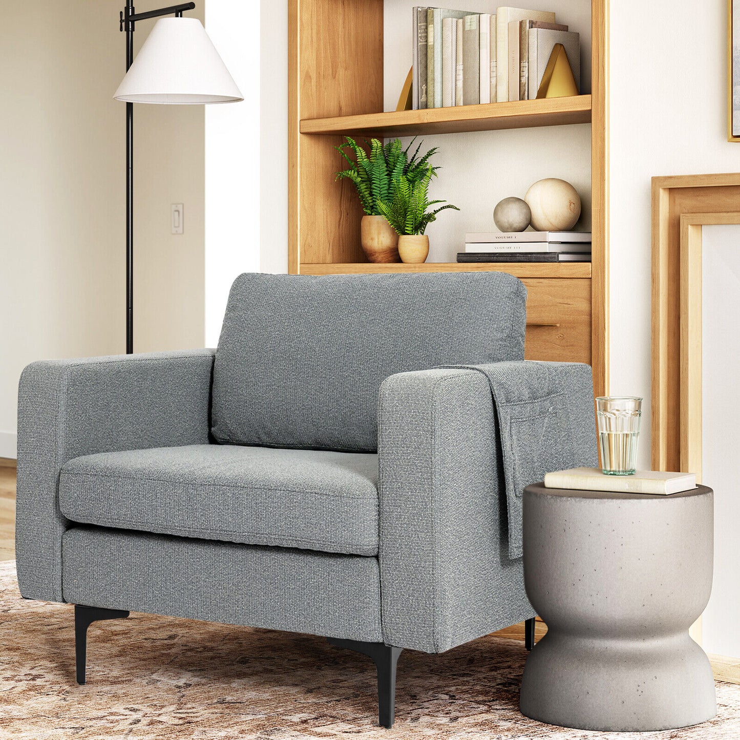 Convertible Accent Chair with Reversible Ottoman - 660 lbs