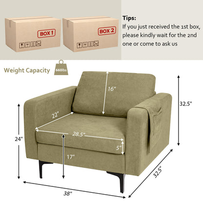 Convertible Accent Chair with Reversible Ottoman - 660 lbs
