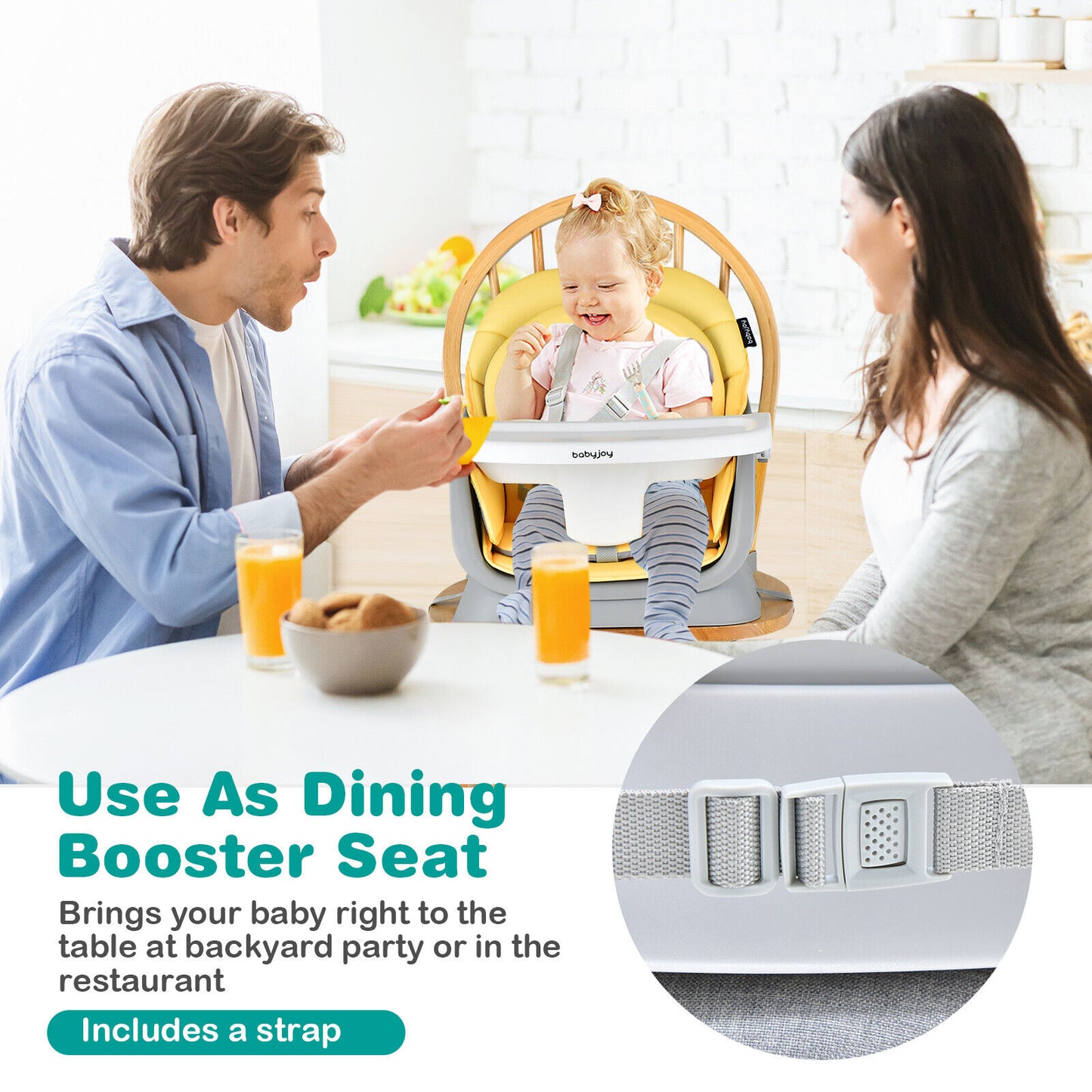 6-in-1 Convertible High Chair with Adjustable Tray