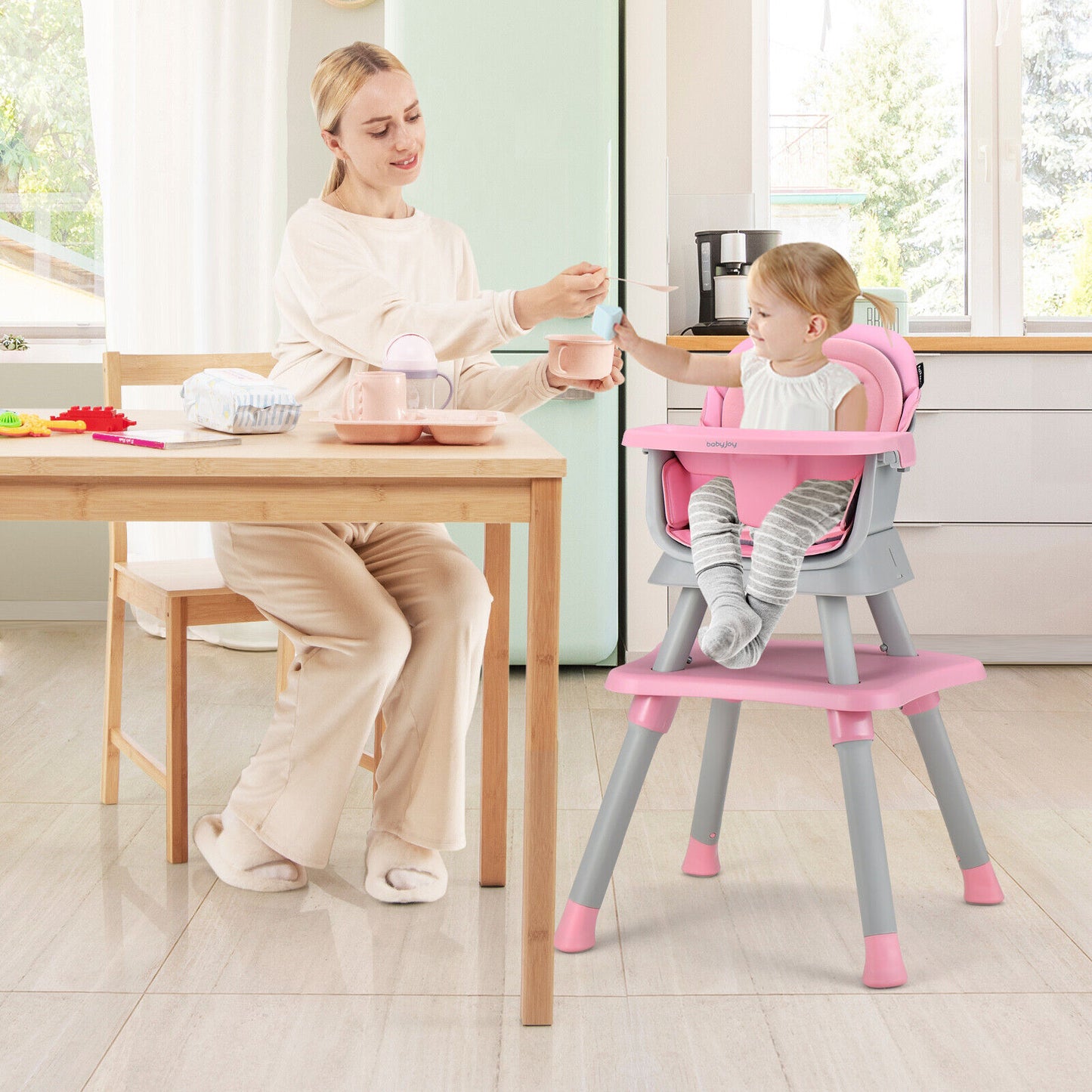 6-in-1 Convertible High Chair with Adjustable Tray